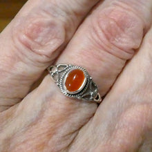 Load image into Gallery viewer, Carnelian Ring | Oval Cabochon | 925 Sterling  | Rope work &amp; Celtic Flower  | US size 5 | 6 | 7 | 8 | 9 | 10 | Leo Virgo Stone | Crystal Heart Melbourne est 1986