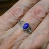 Lapis Lazuli Ring | Oval Cabochon | 925 Sterling  | Rope work & Celtic Flower  | US size 5 | 6 | 7 | 8 | 9 | 10 | Leo Virgo Stone | Crystal Heart Melbourne est 1986