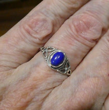 Load image into Gallery viewer, Lapis Lazuli Ring | Oval Cabochon | 925 Sterling  | Rope work &amp; Celtic Flower  | US size 5 | 6 | 7 | 8 | 9 | 10 | Leo Virgo Stone | Crystal Heart Melbourne est 1986