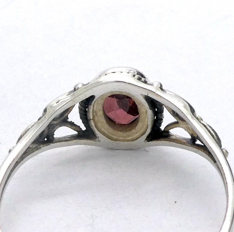 Garnet Ring | Oval Cabochon | 925 Sterling  | Rope work & Celtic Flower  | US size 5 | 6 | 7 | 8 | 9 | 10 | Leo Virgo Stone | Crystal Heart Melbourne est 1986