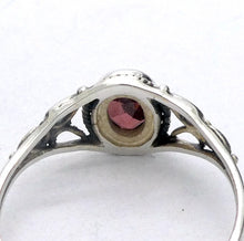 Load image into Gallery viewer, Garnet Ring | Oval Cabochon | 925 Sterling  | Rope work &amp; Celtic Flower  | US size 5 | 6 | 7 | 8 | 9 | 10 | Leo Virgo Stone | Crystal Heart Melbourne est 1986