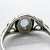 Aquamarine Ring, Faceted Oval, Celtic Flower, 925 Sterling Silver