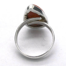Load image into Gallery viewer, Sunstone Ring | Sparkly Teardrop Cabochon | 925 Sterling Silver | Ornate Border | US Size 8 to 10 | Positive  emotions | Genuinegems Crystal Heart Melbourne est 1986
