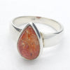 Sunstone Ring, Teardrop Cabochon, 925 Sterling Silver,  r5