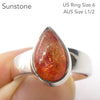 Sunstone Ring, Teardrop Cabochon, 925 Sterling Silver,  r5