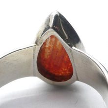 Load image into Gallery viewer, Sunstone Ring, Teardrop Cabochon, 925 Sterling Silver,  r5