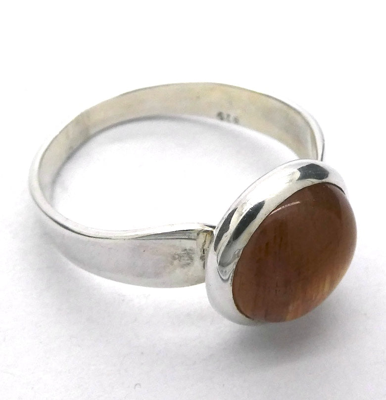 Sunstone Ring | Sparkly RoundCabochon | 925 Sterling Silver | US Size 6 to 8 | Positive emotions | Genuine gems Crystal Heart Melbourne 1986