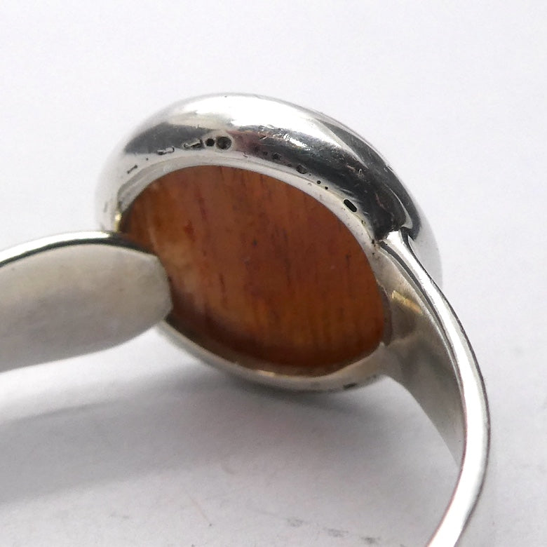 Sunstone Ring | Sparkly RoundCabochon | 925 Sterling Silver | US Size 6 to 8 | Positive emotions | Genuine gems Crystal Heart Melbourne 1986