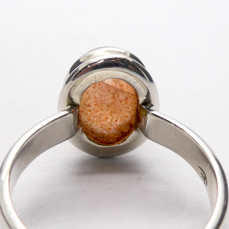 Sunstone Ring | Sparkly Oval Cabochon | 925 Sterling Silver | US Size 7 | AUS Size N1/2 | Positive emotions | Genuine gems Crystal Heart Melbourne 1986