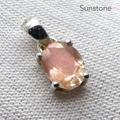 Sunstone Pendant | AAA Grade Faceted Oval | 925 Sterling Silver | Leo Stone | Positive emotions | Genuine gems Crystal Heart Melbourne Australia  since 1986