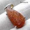 Sunstone Pendant | Faceted Teardrop | Rainbow Sunflakes | 925 Sterling Silver | Leo Stone | Positive emotions | Genuine gems Crystal Heart Melbourne Australia  since 1986