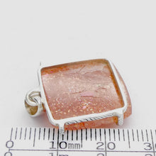 Load image into Gallery viewer, Sunstone Pendant | Faceted Square | Rainbow Sunflakes | 925 Sterling Silver | Leo Stone | Positive emotions | Genuine gems Crystal Heart Melbourne Australia  since 1986
