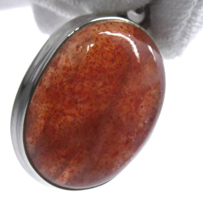 Sunstone Pendant | Oval Cabochon | Rainbow Sunflakes | 925 Sterling Silver | Leo Stone |Positive emotions | Crystal Heart Melbourne Australia  since 1986