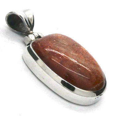 Sunstone Pendant | Shield Cabochon | Rainbow Sunflakes | 925 Sterling Silver | Leo Stone | Positive emotions | Crystal Heart Melbourne Australia  since 1986