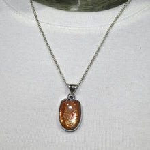 Load image into Gallery viewer, Sunstone Pendant | Shield Cabochon | Rainbow Sunflakes | 925 Sterling Silver | Leo Stone | Positive emotions | Crystal Heart Melbourne Australia  since 1986
