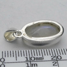 Load image into Gallery viewer, Rainbow Moonstone Pendant | Blue Flash | Faceted Oval | 925 Sterling Silver | Bezel Set | Open Back | Cancer Libra Scorpio | Genuine Gems from Crystal Heart Melbourne Australia 1986