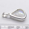 Rainbow Moonstone Pendant | Blue Flash | Faceted Teardrop | 925 Sterling Silver | Bezel Set | Open Back | Cancer Libra Scorpio | Genuine Gems from Crystal Heart Melbourne Australia 1986