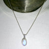 Rainbow Moonstone Pendant | Blue Flash | Faceted Oval | 925 Sterling Silver | Bezel Set | Open Back | Cancer Libra Scorpio | Genuine Gems from Crystal Heart Melbourne Australia 1986