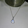 Rainbow Moonstone Pendant | Blue Flash | Faceted Teardrop | 925 Sterling Silver | Bezel Set | Open Back | Cancer Libra Scorpio | Genuine Gems from Crystal Heart Melbourne Australia 1986