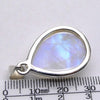 Rainbow Moonstone Pendant | Blue Flash | Cabochon Teardrop | 925 Sterling Silver | Bezel Set | Open Back | Cancer Libra Scorpio | Genuine Gems from Crystal Heart Melbourne Australia 1986