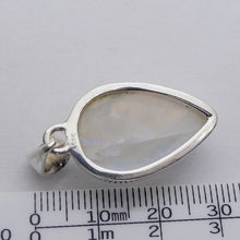 Load image into Gallery viewer, Rainbow Moonstone Pendant | Blue Flash | Cabochon Teardrop | 925 Sterling Silver | Bezel Set | Open Back | Cancer Libra Scorpio | Genuine Gems from Crystal Heart Melbourne Australia 1986