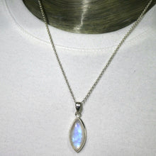 Load image into Gallery viewer, Moonstone Pendant, Cabochon Marquis, 925 Sterling Silver, r7