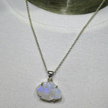 Load image into Gallery viewer, Rainbow Moonstone Pendant | Blue Flash | Raw Chunk | 925 Sterling Silver | Open Back | Gemini Pisces Stone | Genuine Gems Crystal Heart Melbourne Australia 1986