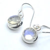 Natural Rainbow Moonstone Earrings | Dainty Round Faceted Gemstones | Super Quality | Transparency with Blue Flashes | 925 Sterling Silver |  Cancer Libra Scorpio Stone | Genuine Gems from Crystal Heart Melbourne Australia 1986