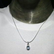 Load image into Gallery viewer, Aquamarine Pendant | Dainty Faceted Oval | 925 Sterling Silver | Bezel Set, Open Back | Emotional peace, guidance, integration | Crystal Heart Melbourne Australia est 1986