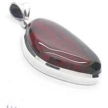Load image into Gallery viewer, Bloodstone Pendant, Freeform Cabochon, 925 Silver, r7