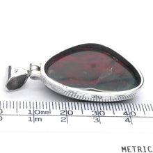 Load image into Gallery viewer, Bloodstone Pendant, Freeform Cabochon, 925 Silver, r7