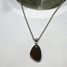 Load image into Gallery viewer, Bloodstone Pendant, Freeform Cabochon, 925 Silver, r7