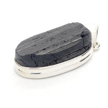Load image into Gallery viewer, Tourmaline Pendant, Raw Black Oval, 925 Sterling Silver, r1