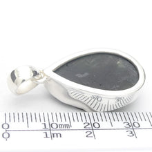 Load image into Gallery viewer, Black Tourmaline Pendant | Raw unpolished crystal | Deep Green Blue Teardrop | Bezel set | 925  Silver |  Crystal Heart Melbourne Australia est 1986