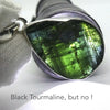 Black Tourmaline Pendant | Raw unpolished crystal | Deep Green Blue Teardrop | Bezel set | 925  Silver |  Crystal Heart Melbourne Australia est 1986