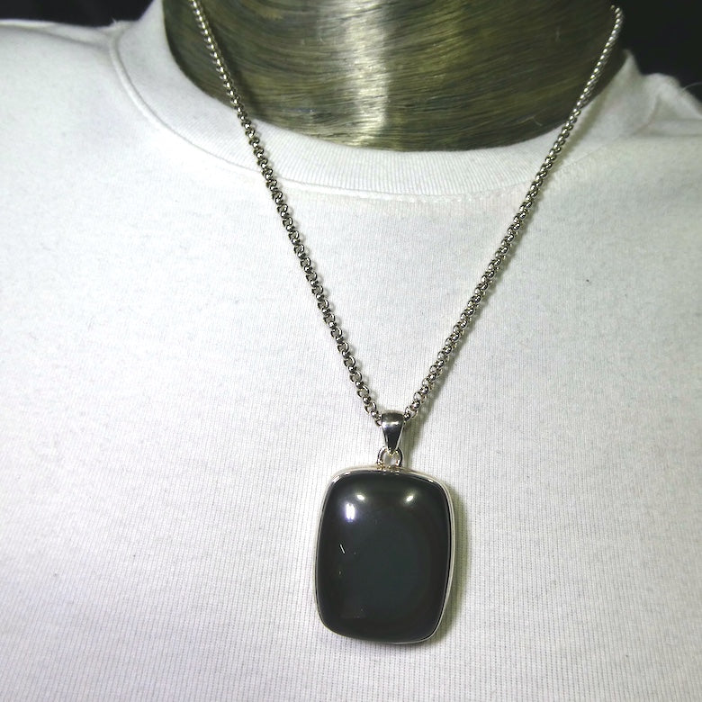 Rainbow Obsidian Pendant | 925 Sterling Silver | Square Cab | Genuine Gesm from Crystal Heart Melbourne Australia since 1986