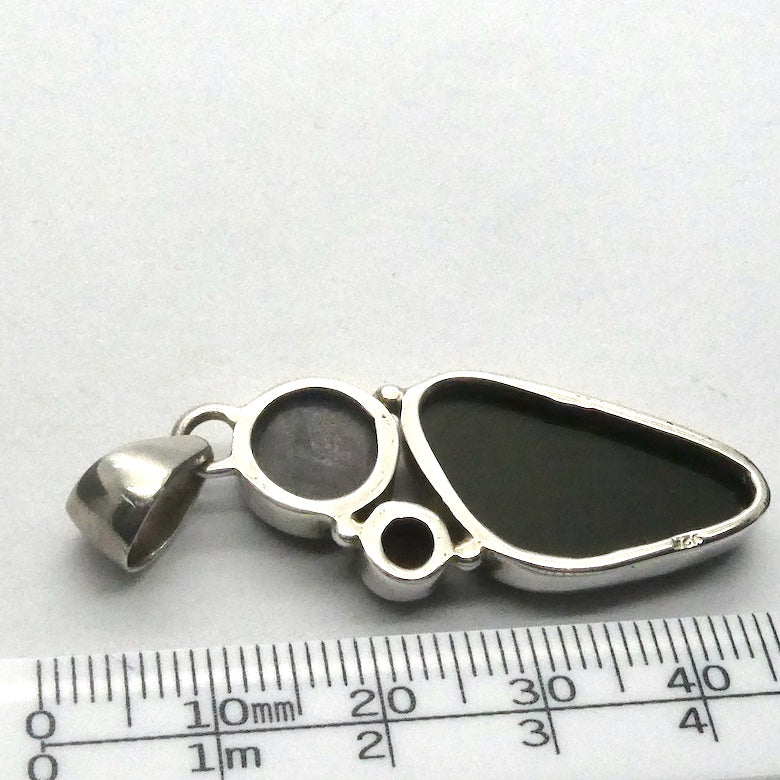 Gold Sheen Obsidian Pendant | Star Ruby | Garnet | 925 Sterling Silver | Harmonious Empowerment | Genuine Gems from Crystal Heart Melbourne Australia since 1986