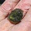 Moldavite Ring | Genuine Large Raw Nugget | 925 Sterling Silver | US Size 8.75 | Aus Size R | Green Obsidian | Chechya | Intense Heart Transformation | Scorpio | Crystal Heart Melbourne Australia 1986