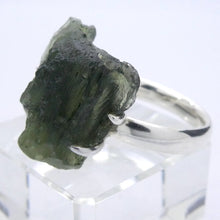 Load image into Gallery viewer, Moldavite Ring | Genuine Large Raw Nugget | 925 Sterling Silver | US Size 9.25 | Aus Size S | Green Obsidian | Chechya | Intense Heart Transformation | Scorpio | Crystal Heart Melbourne Australia 1986