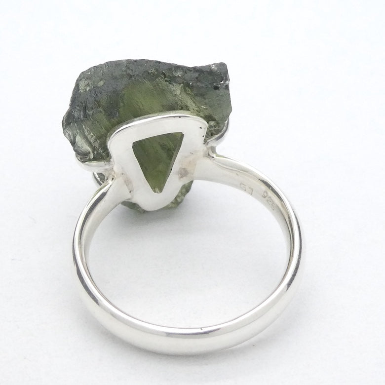 Moldavite Ring | Genuine Large Raw Nugget | 925 Sterling Silver | US Size 9.25 | Aus Size S | Green Obsidian | Chechya | Intense Heart Transformation | Scorpio | Crystal Heart Melbourne Australia 1986