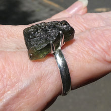 Load image into Gallery viewer, Moldavite Ring | Genuine Large Raw Nugget | 925 Sterling Silver | US Size 9.25 | Aus Size S | Green Obsidian | Chechya | Intense Heart Transformation | Scorpio | Crystal Heart Melbourne Australia 1986