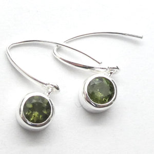 Moldavite Earring |DIN | 925 Sterling Silver | Dainty Faceted Rounds | Green Obsidian | Chechya | Intense Heart Transformation | Scorpio | Crystal Heart Melbourne Australia 1986