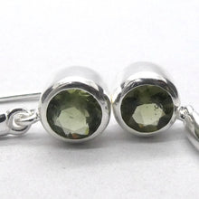 Load image into Gallery viewer, Moldavite Earring |DIN | 925 Sterling Silver | Dainty Faceted Rounds | Green Obsidian | Chechya | Intense Heart Transformation | Scorpio | Crystal Heart Melbourne Australia 1986