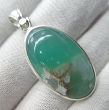 Load image into Gallery viewer, Aquaprase Pendant | Oval Cabochon | 925 Sterling Silver | Revitalise and calm emotions and communication | Genuine Gemstones from Crystal Heart Melbourne Australia since 1986