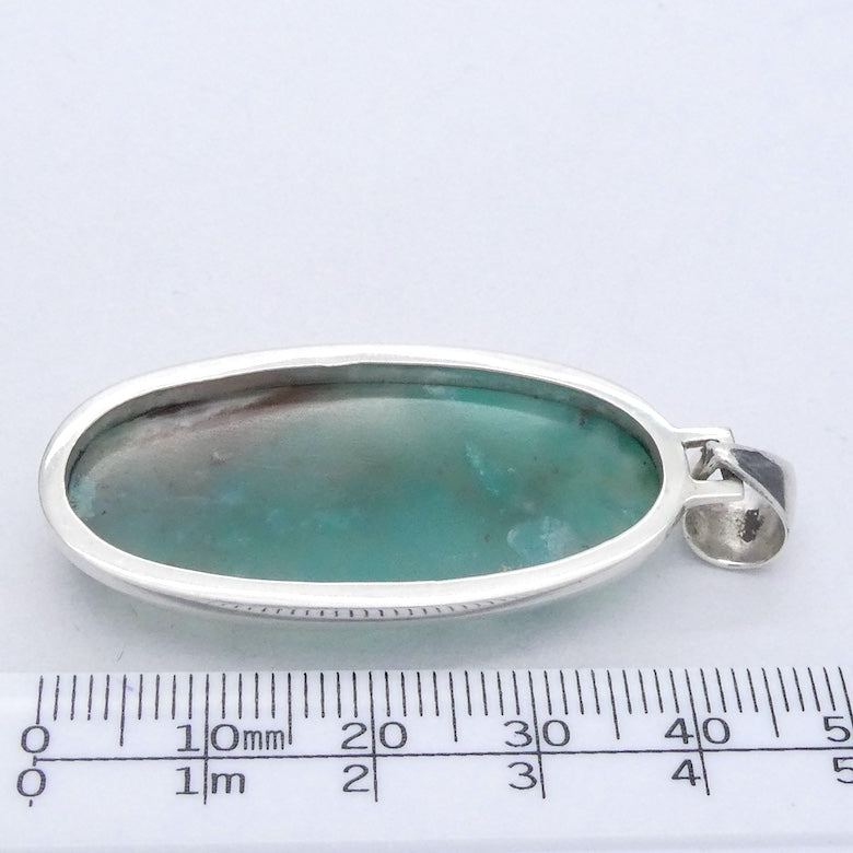 Aquaprase Pendant | Oval Cabochon | 925 Sterling Silver | Revitalise and calm emotions and communication | Genuine Gemstones from Crystal Heart Melbourne Australia since 1986