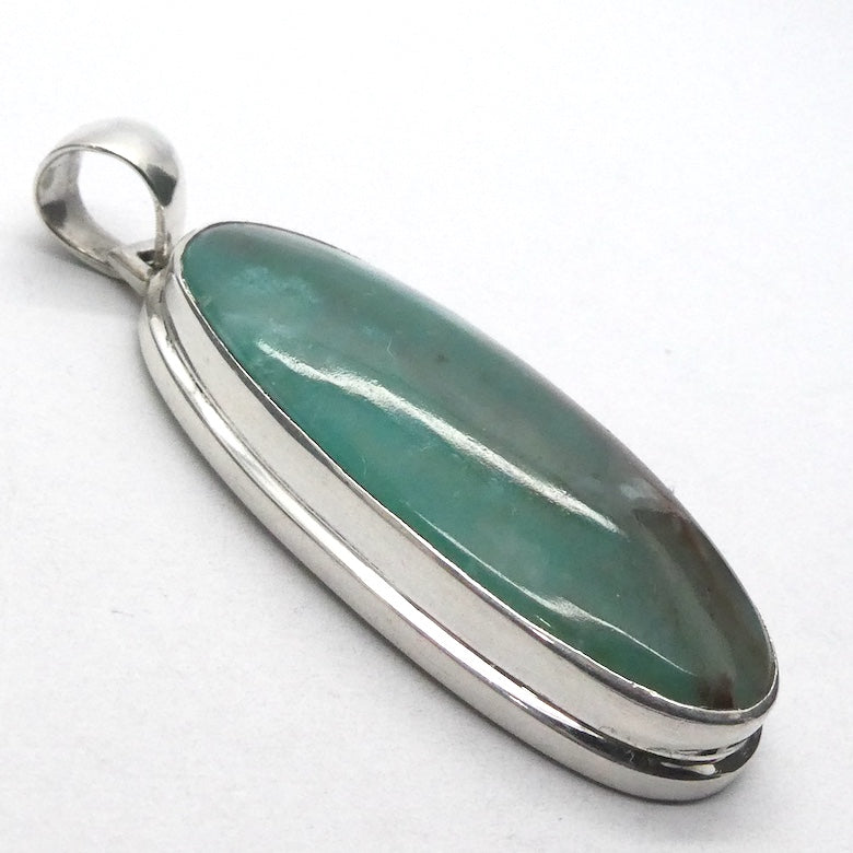 Aquaprase Pendant | Oval Cabochon | 925 Sterling Silver | Revitalise and calm emotions and communication | Genuine Gemstones from Crystal Heart Melbourne Australia since 1986
