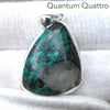 Quantum Quattro Pendant | 925 Sterling Silver | Gem Silica | Dioptase | Malachite | Shattuckite | Evolution | Destiny | Focus | Shamanism | Genuine Gems from Crystal Heart Melbourne Australia since 1986
