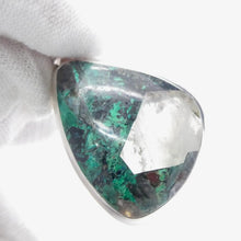 Load image into Gallery viewer, Quantum Quattro Pendant | 925 Sterling Silver | Gem Silica | Dioptase | Malachite | Shattuckite | Evolution | Destiny | Focus | Shamanism | Genuine Gems from Crystal Heart Melbourne Australia since 1986