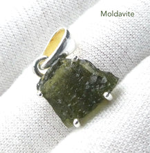 Load image into Gallery viewer, Moldavite Pendant | Raw Nugget | 925 Silver | Natural Green Obsidian | Intense Heart Transformation | Genuine Gems from Crystal Heart Melbourne Australia 1986