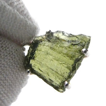 Load image into Gallery viewer, Moldavite Pendant | Raw Nugget | 925 Silver | Natural Green Obsidian | Intense Heart Transformation | Genuine Gems from Crystal Heart Melbourne Australia 1986